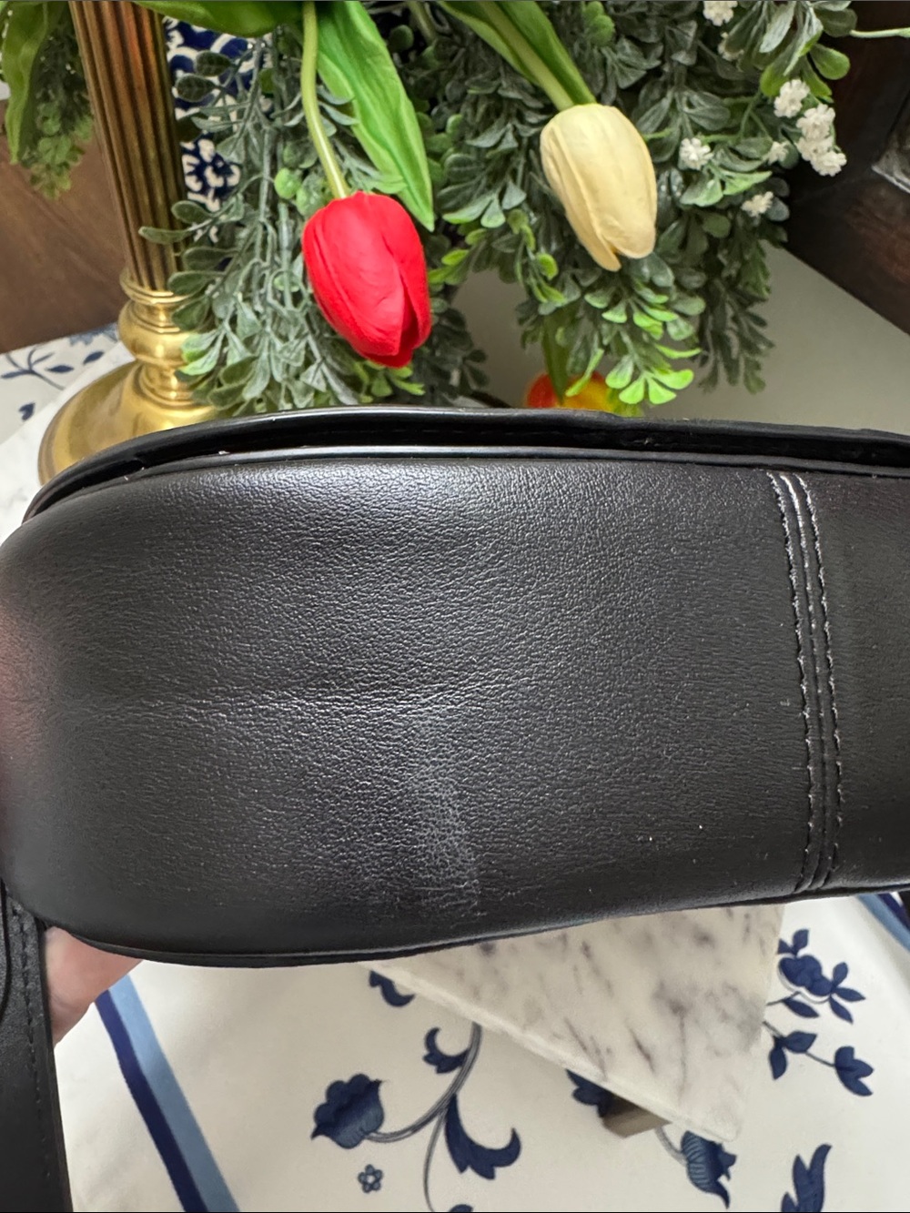 Coach Georgie Saddle Bag Colorblock Rust Flap & Black Trim - Picture 7 of 14